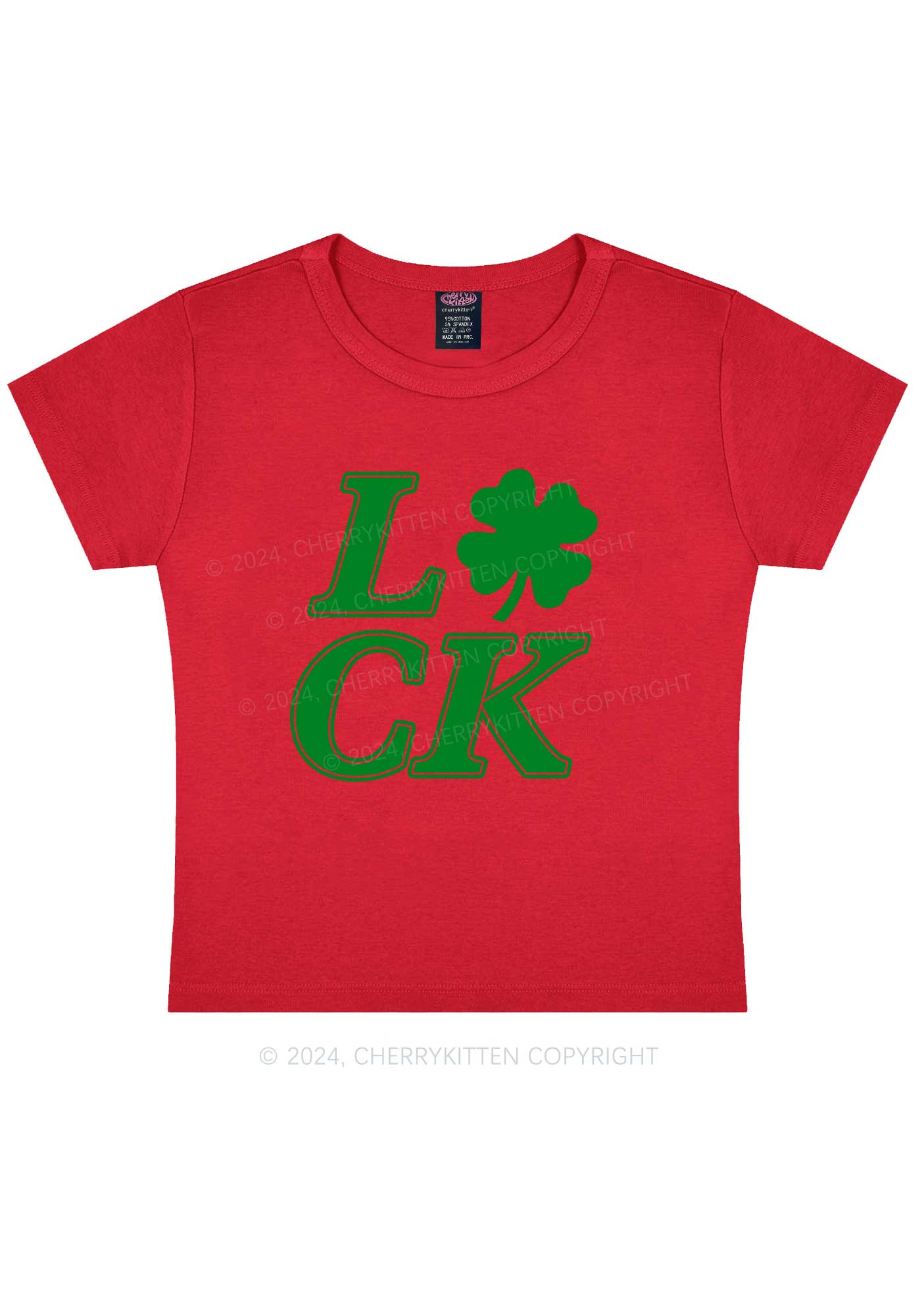 I Love CK St Patricks Y2K Baby Tee Cherrykitten