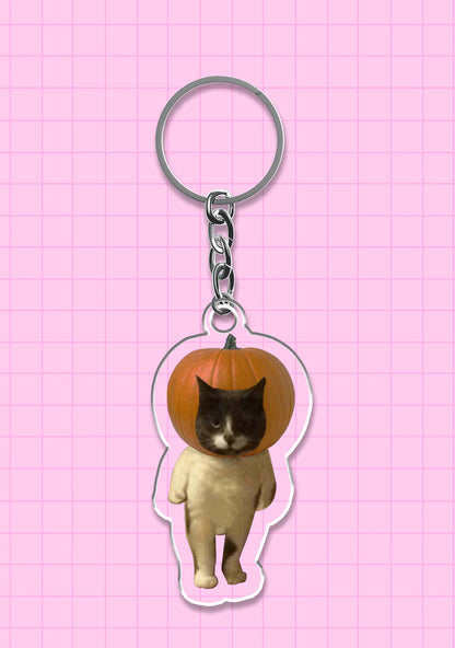 Pumpkin Head Cat Halloween 1Pc Y2K Keychain Cherrykitten