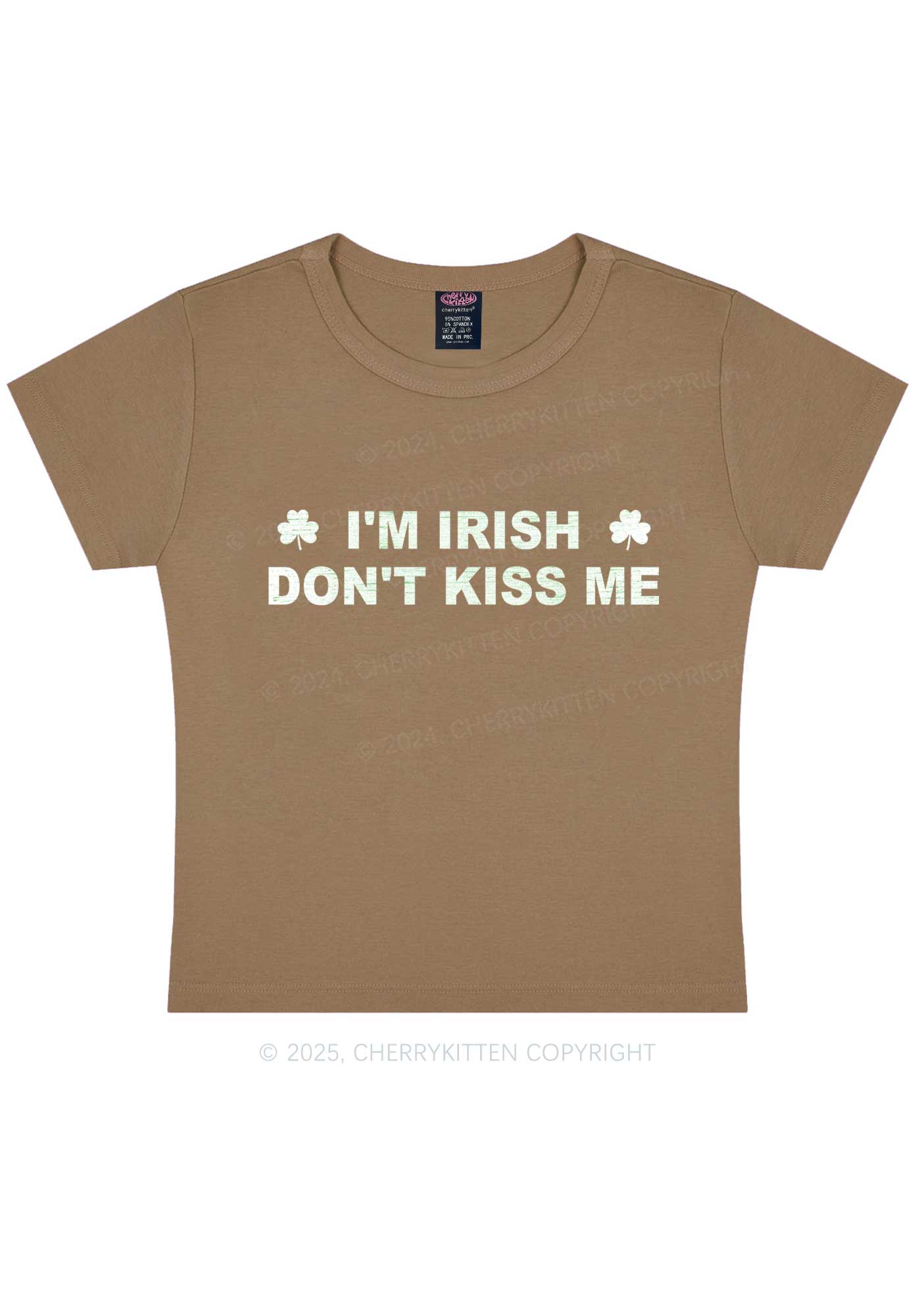 Dont Kiss Irish St Patricks Y2K Baby Tee Cherrykitten