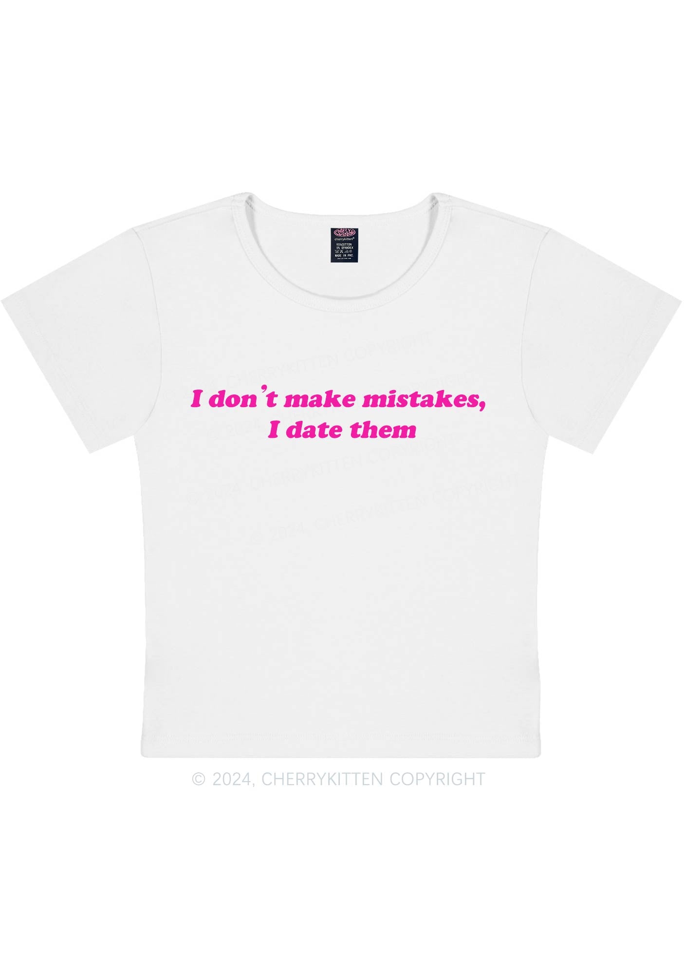 I Don't Make Mistakes Y2K Baby Tee Cherrykitten