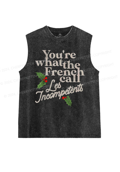 Christmas Les Incompetent Y2K Washed Tank Cherrykitten