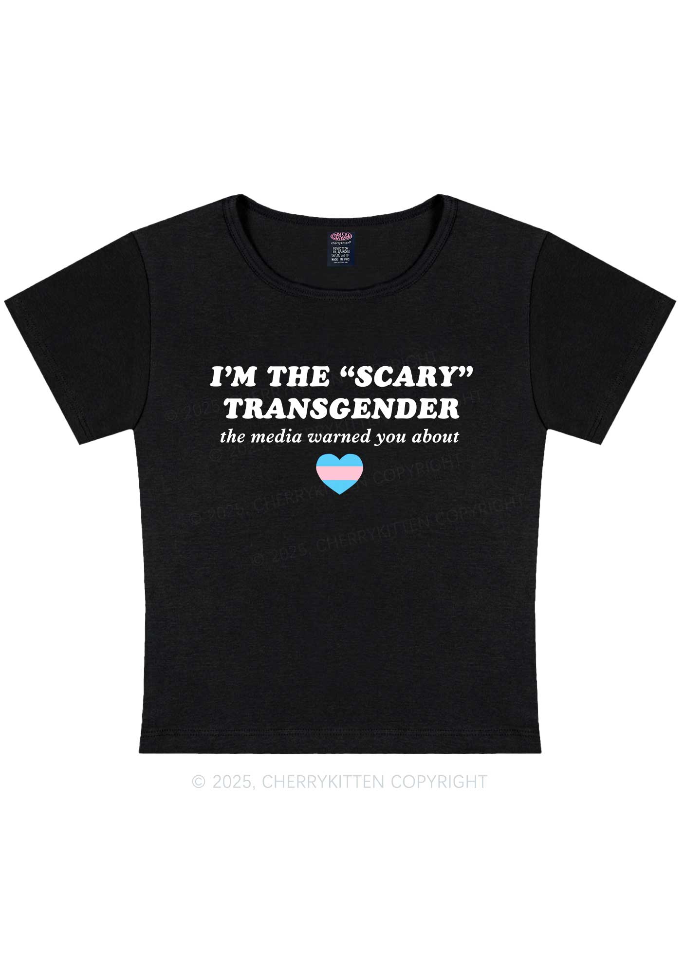 Im The Scary Transgender Y2K Baby Tee Cherrykitten