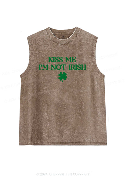 Im Not Irish St Patricks Y2K Washed Tank Cherrykitten