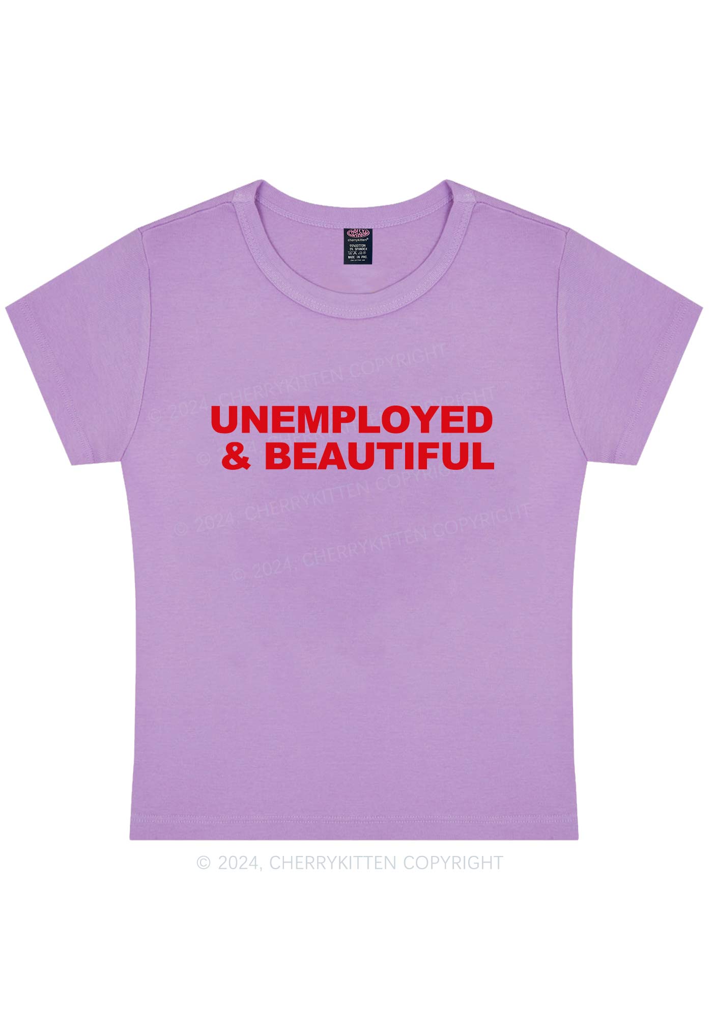 Unemployed And Beautiful Y2K Baby Tee Cherrykitten