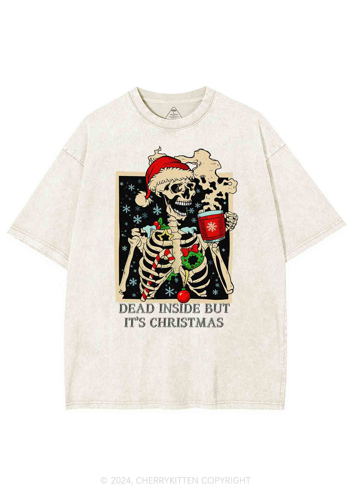 Christmas Dead Inside Y2K Washed Tee Cherrykitten