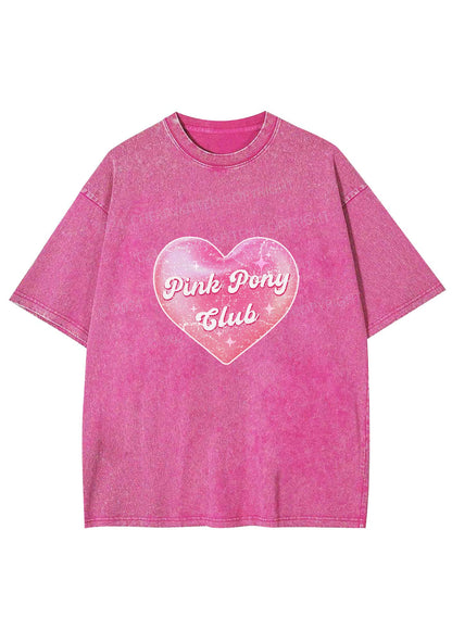 Pink Heart Pony Club Y2K Washed Tee Cherrykitten