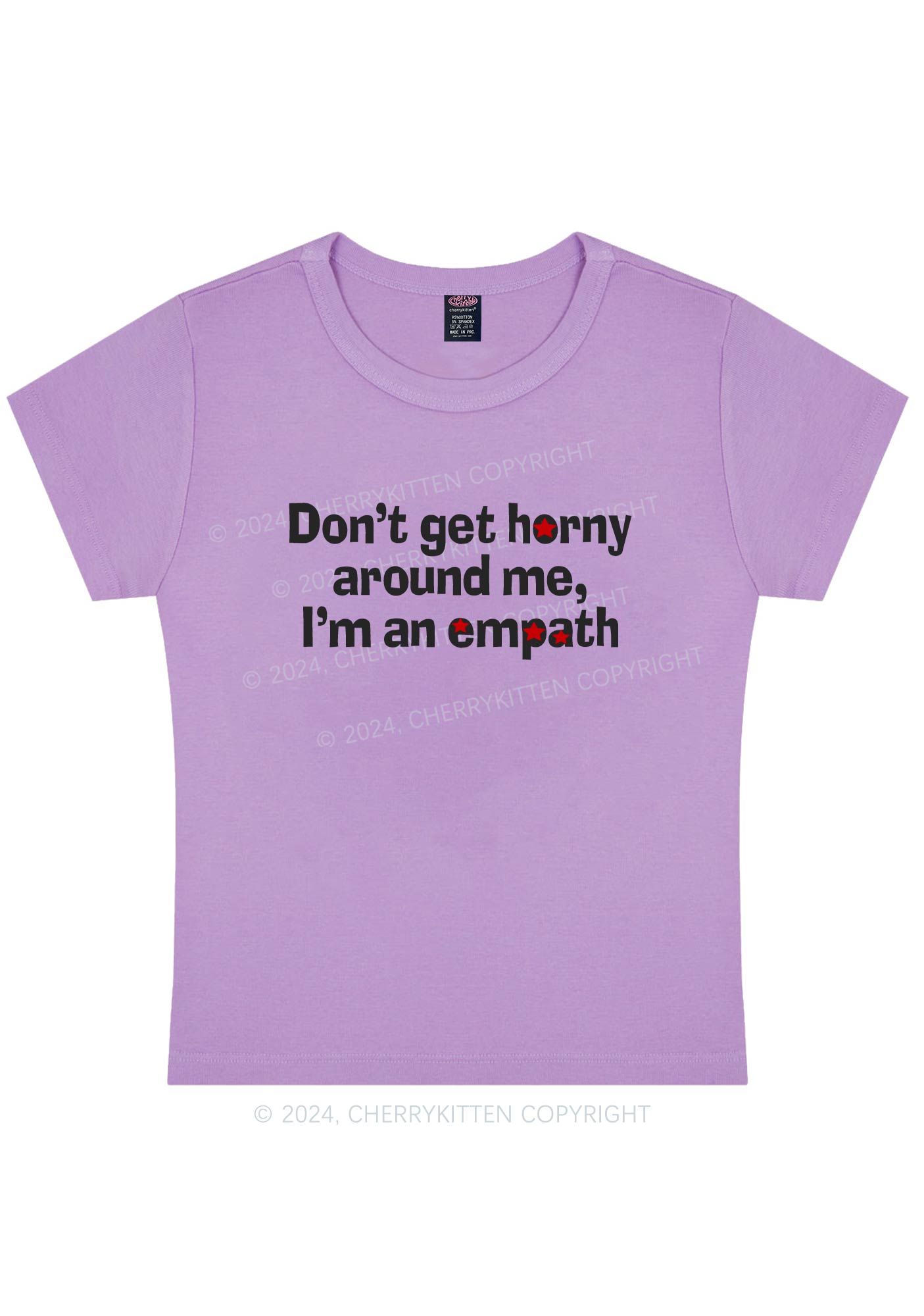 Don't Get Horny Around Me Y2K Baby Tee Cherrykitten