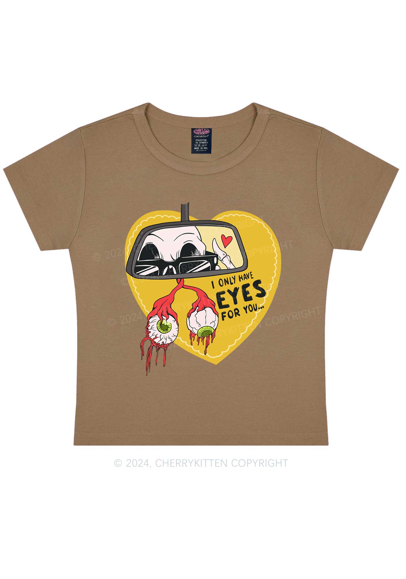 Halloween Eyes For You Y2K Baby Tee Cherrykitten