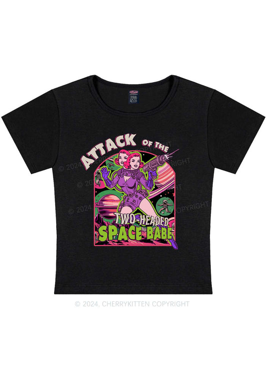 Attack Space Babe Halloween Y2K Baby Tee Cherrykitten