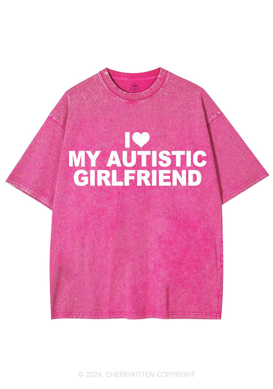 I Love My Autistic GF Y2K Valentine's Day Washed Tee Cherrykitten