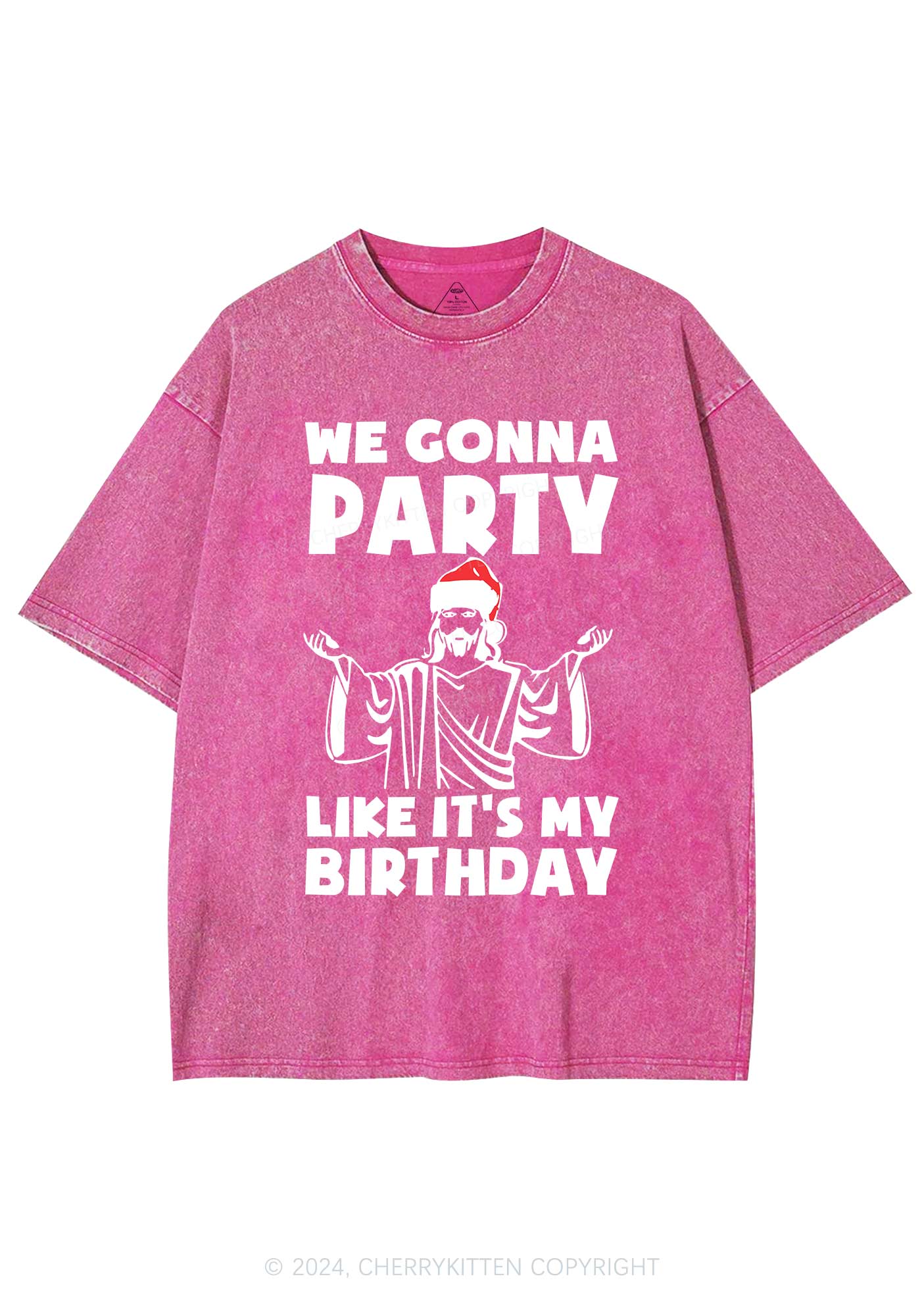 Christmas We Gonna Party Y2K Washed Tee Cherrykitten