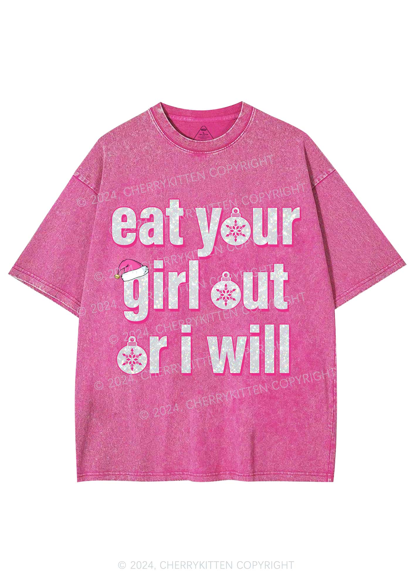 Christmas Eat Your Girl Y2K Washed Tee Cherrykitten