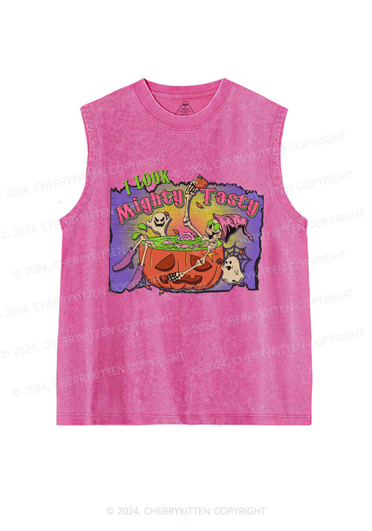 Mighty Tasty Halloween Y2K Washed Tank Cherrykitten