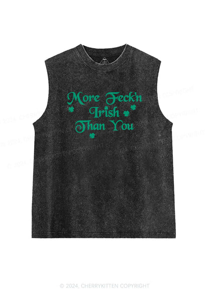 More Feckn Irish Than You St Patricks Y2K Washed Tank Cherrykitten