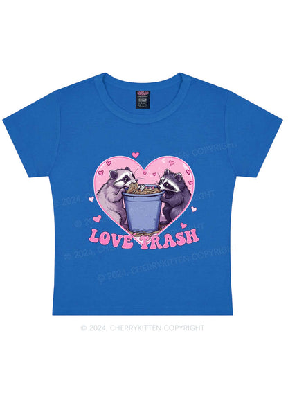 Love Trash Raccoon Y2K Valentine's Day Baby Tee Cherrykitten