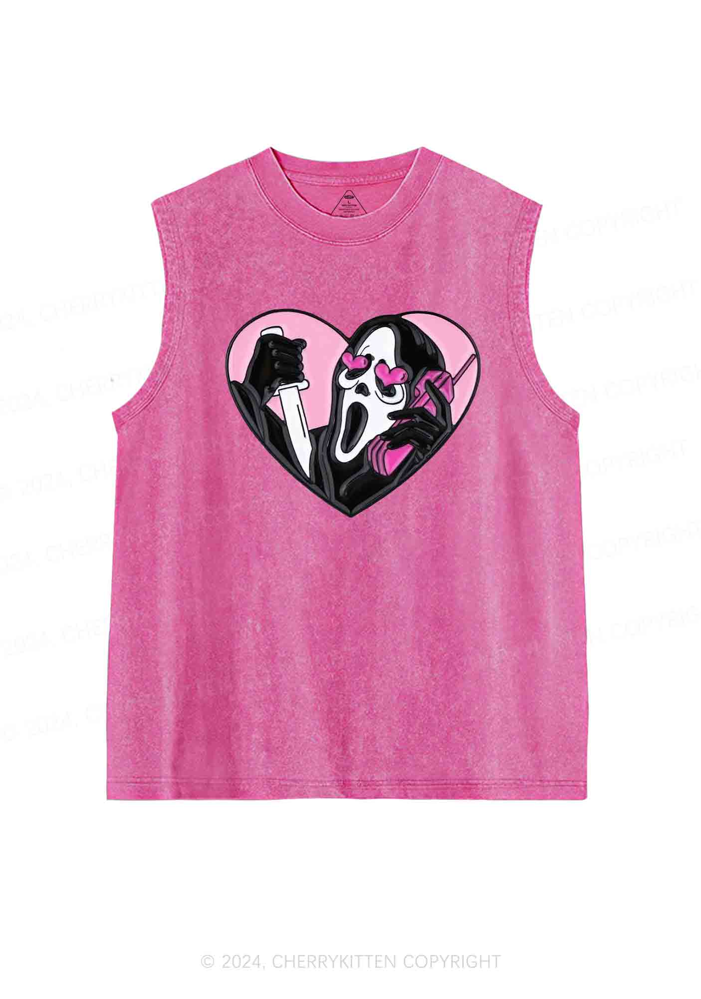 Halloween Ghost Calling Y2K Washed Tank Cherrykitten