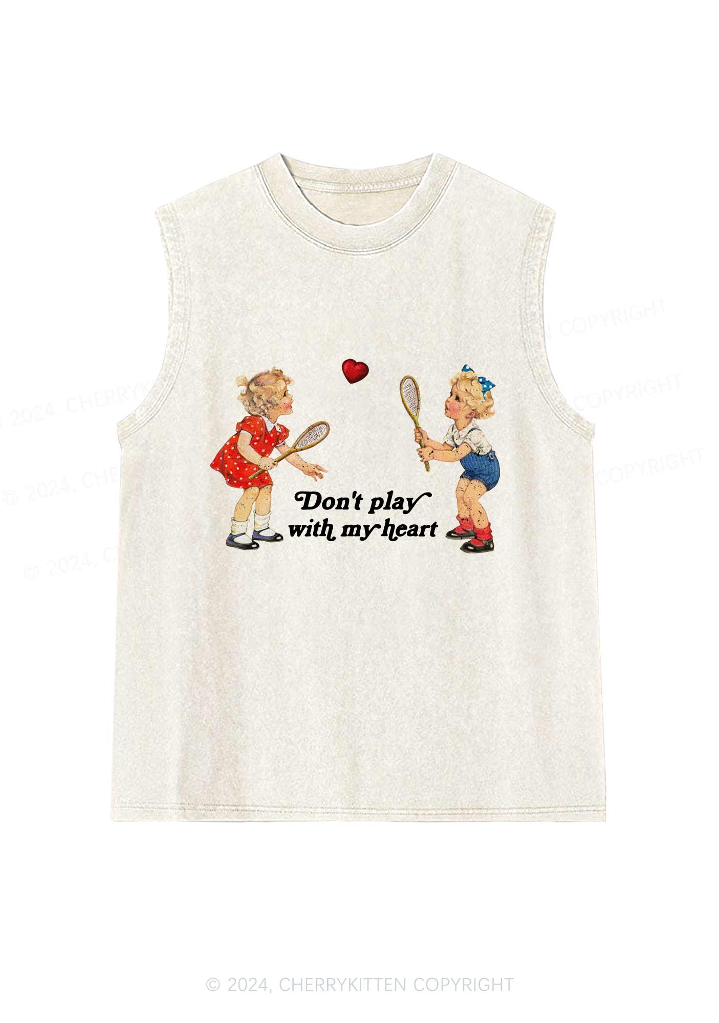 Don't Play With My Heart Y2K Washed Tank Cherrykitten