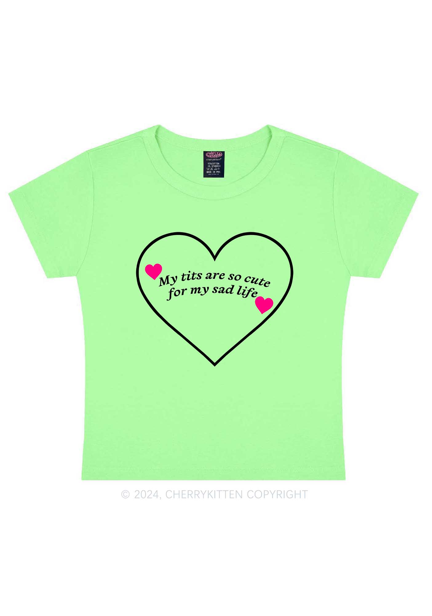 Cute Txts Sad Life Y2K Baby Tee Cherrykitten