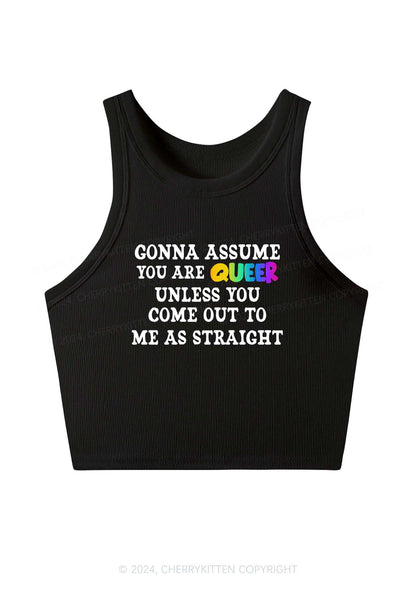 Your Are Queer Y2K Crop Tank Top Cherrykitten