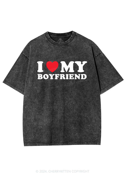 I Love Boyfriend Y2K Valentine's Day Washed Tee Cherrykitten