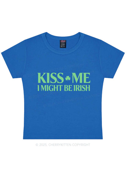 Kiss Me St Patricks Y2K Baby Tee Cherrykitten