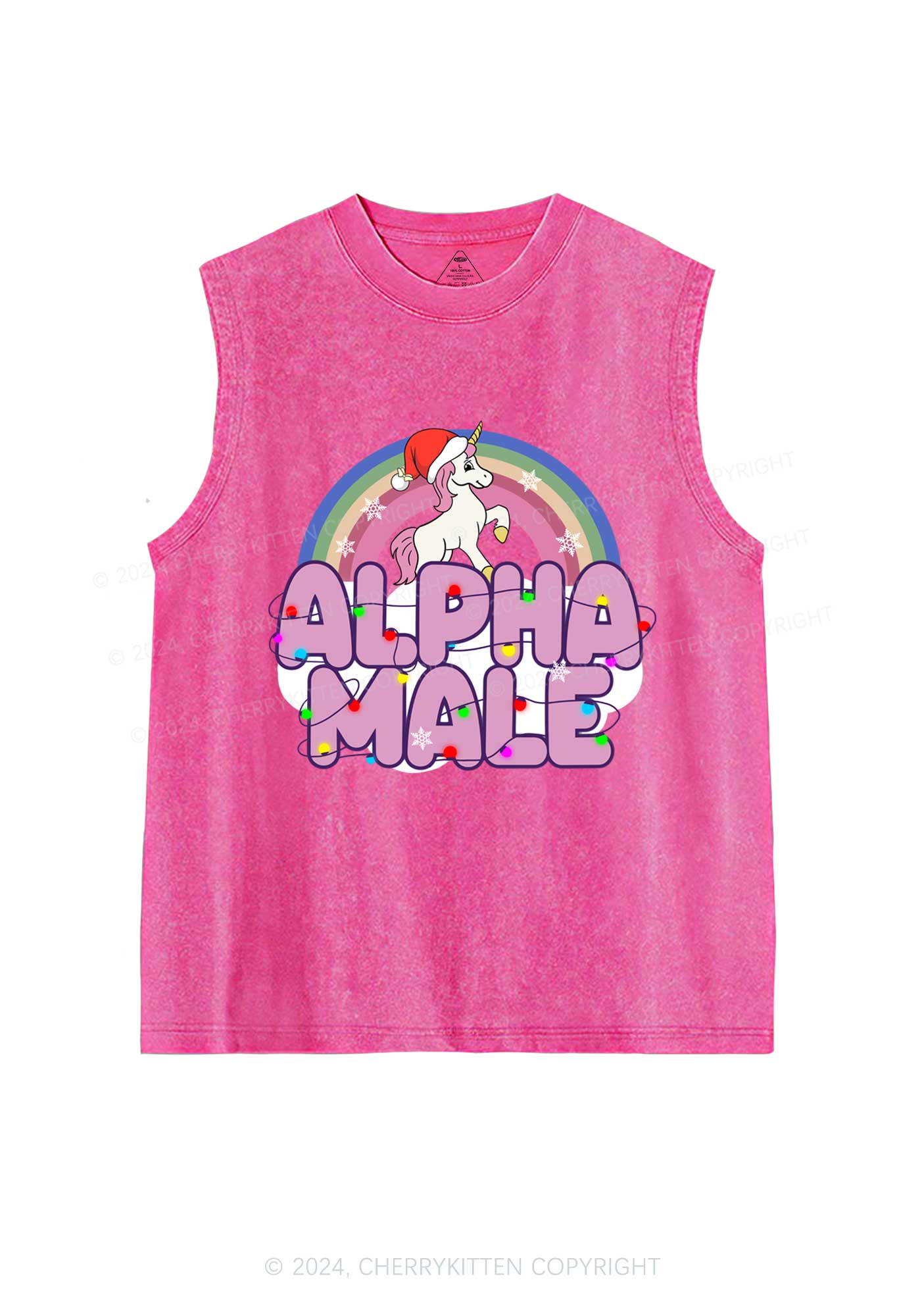 Christmas Alpha Male Y2K Washed Tank Cherrykitten