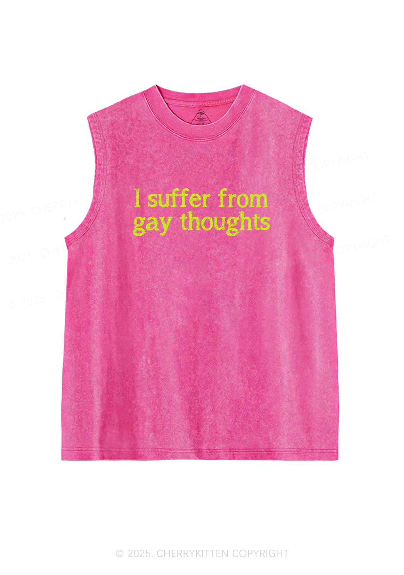 Suffer From Gay Thoughts Y2K Washed Tank Cherrykitten