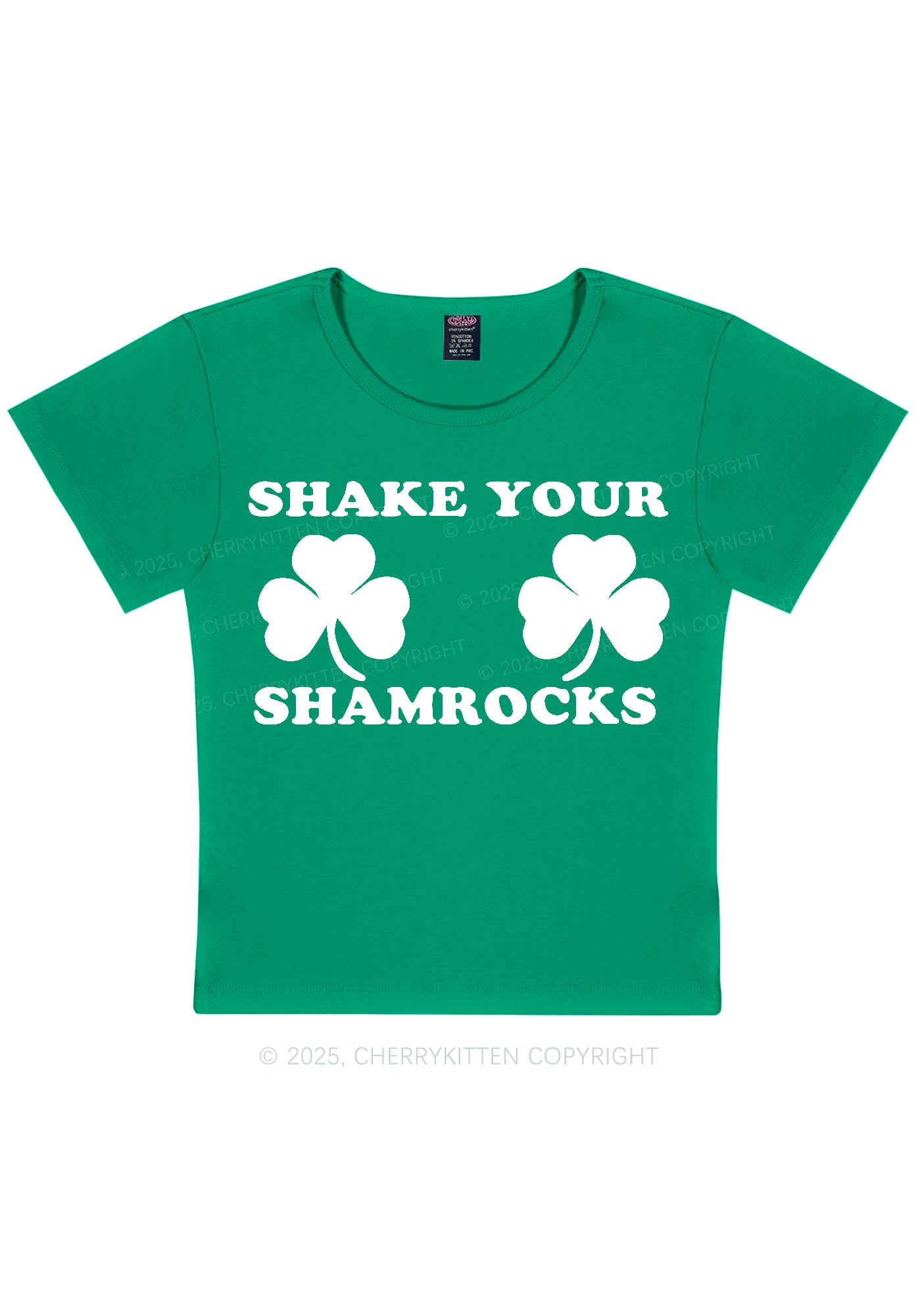 Shake Your Shamrocks St Patricks Y2K Baby Tee Cherrykitten