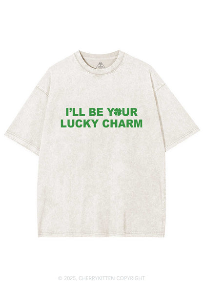 Be Your Lucky Charm St Patricks Y2K Washed Tee Cherrykitten