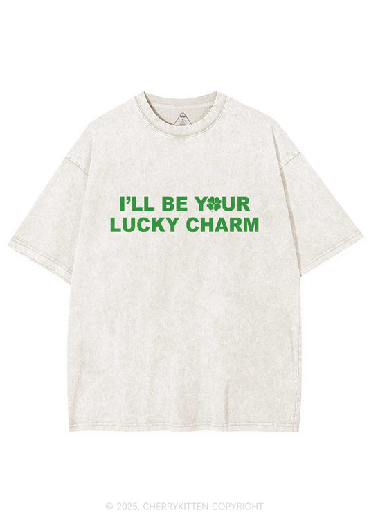 Be Your Lucky Charm St Patricks Y2K Washed Tee Cherrykitten