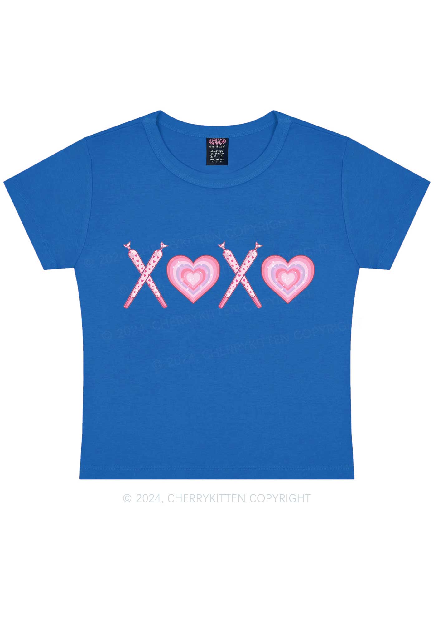 XOXO Heart Y2K Valentine's Day Baby Tee Cherrykitten