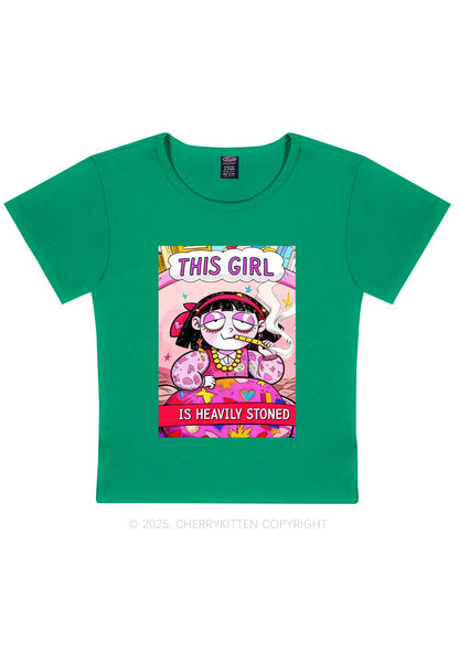 This Girl Is Heavily Stoned Y2K Baby Tee Cherrykitten