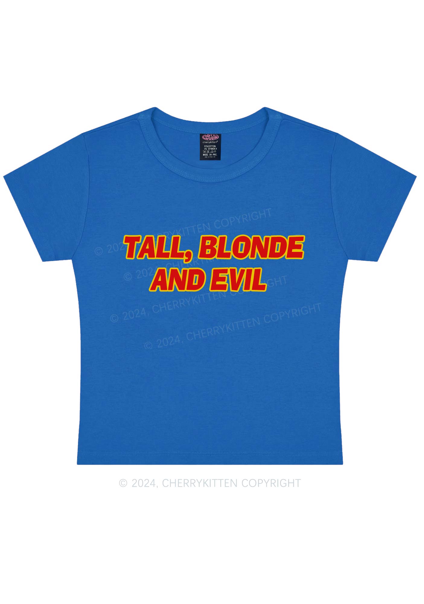 Tall Blonde And Evil Y2K Baby Tee Cherrykitten