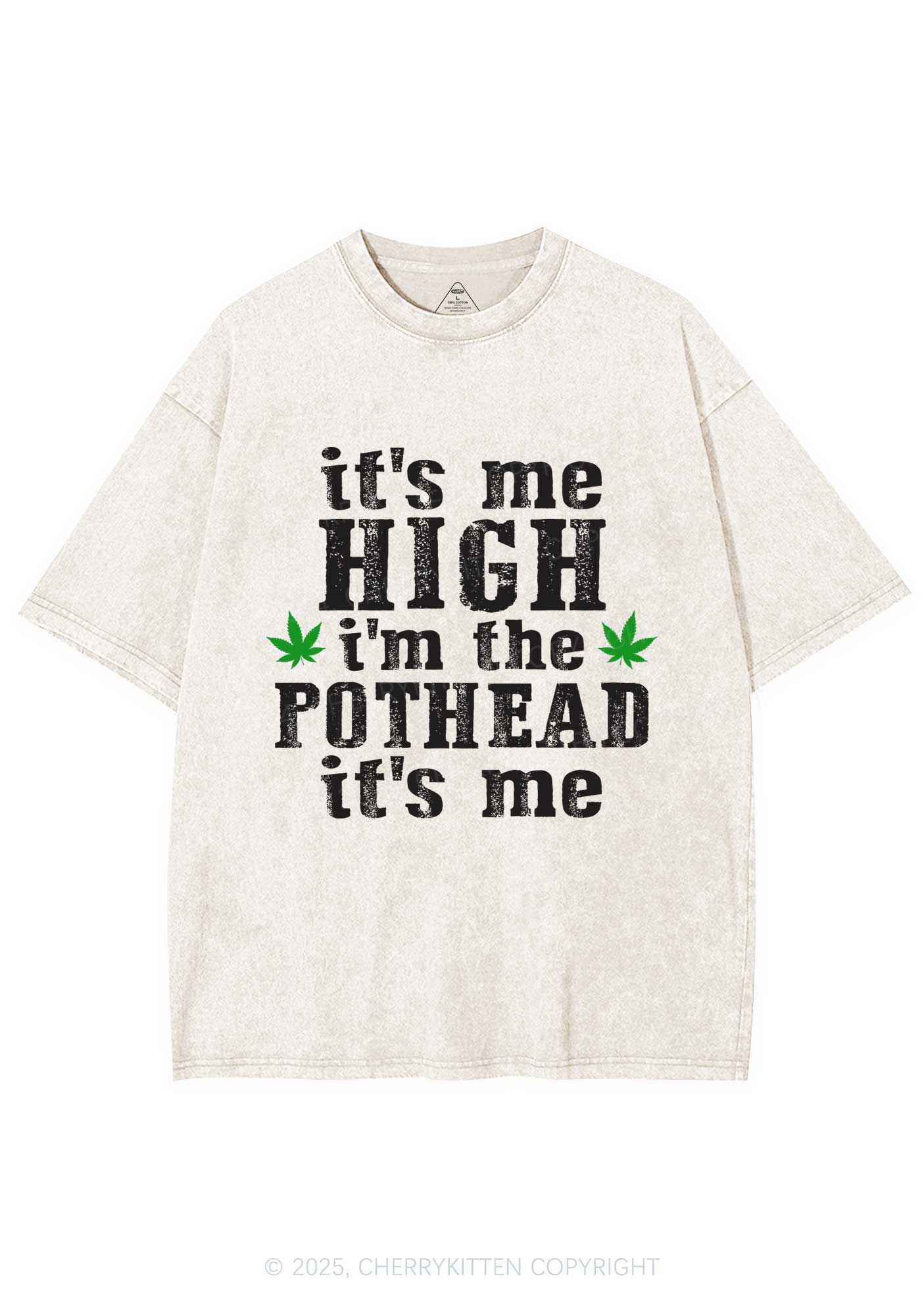 High Pothead Y2K Washed Tee Cherrykitten