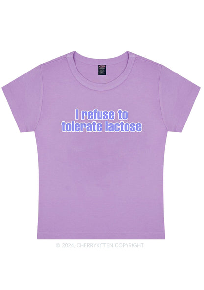 Refuse To Tolerate Lactose Y2K Baby Tee Cherrykitten