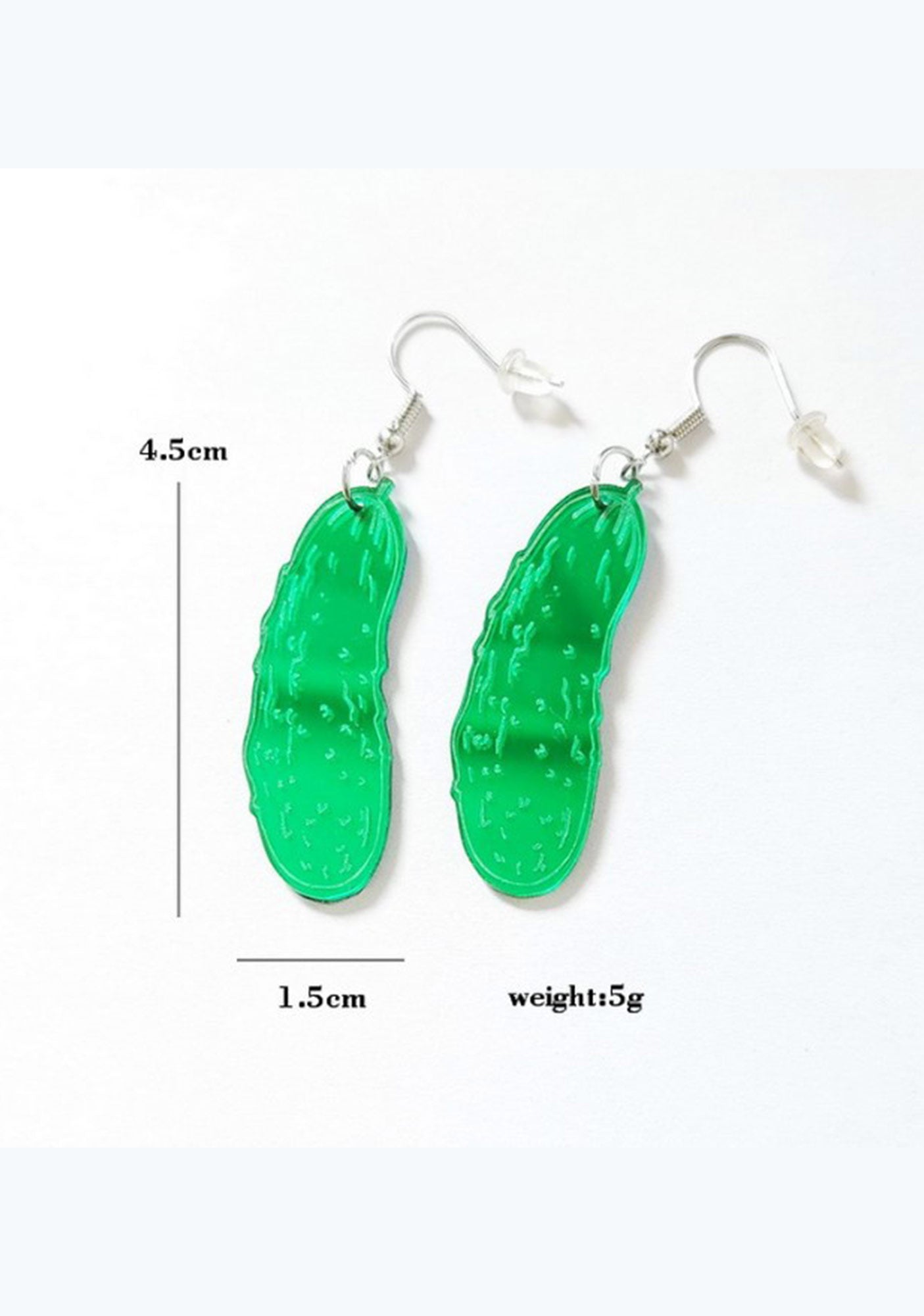 Acrylic Funny Cucumber Y2K Earrings Cherrykitten