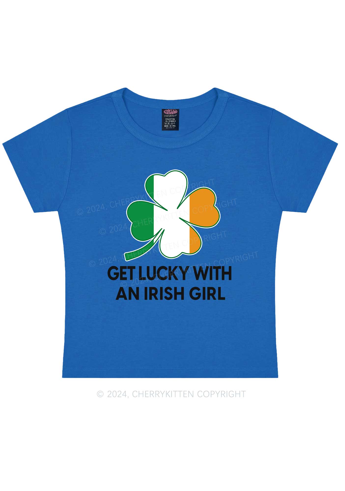 Get Lucky Irish Girl St Patricks Y2K Baby Tee Cherrykitten