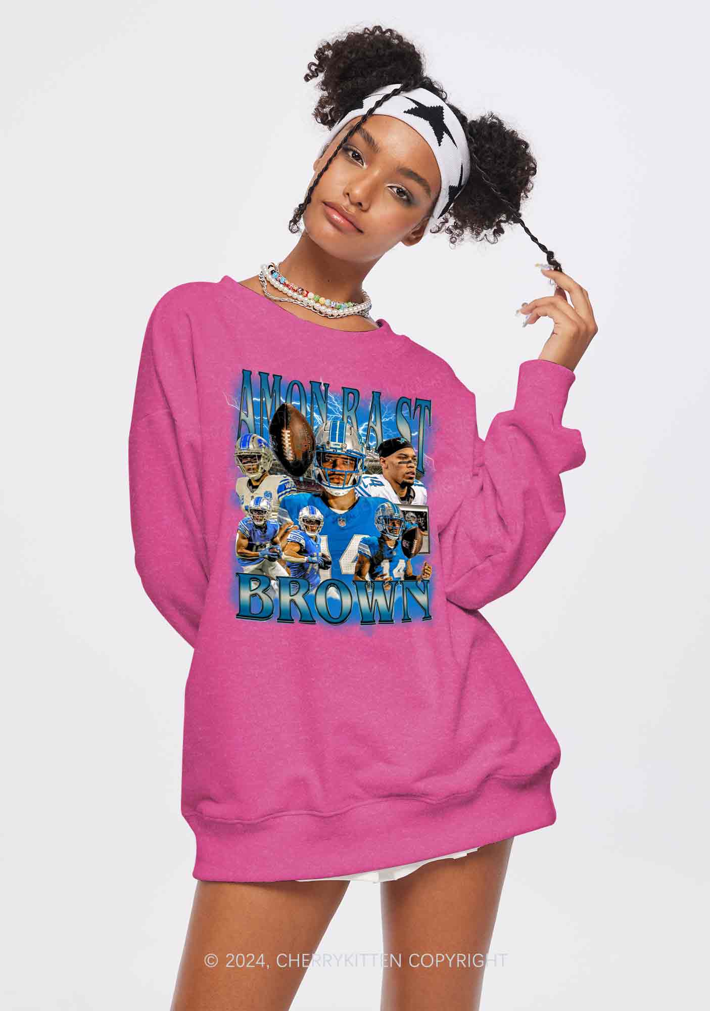 Brown Football Y2K Super Bowl Washed Sweatshirts Cherrykitten