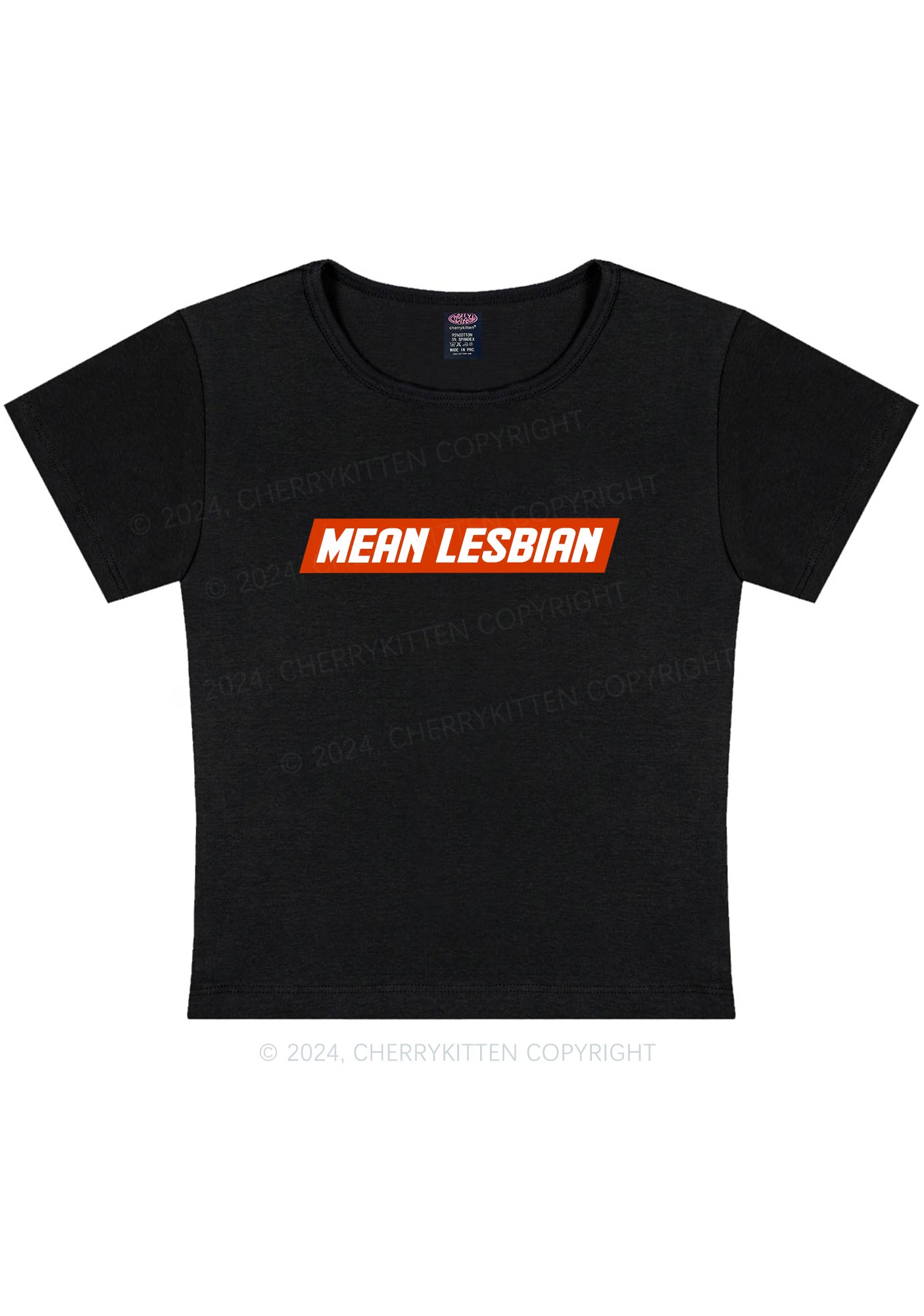 Mean Lesbian Y2K Baby Tee Cherrykitten