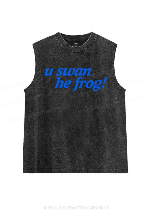 U Swan He Frog Y2K Washed Tank Cherrykitten