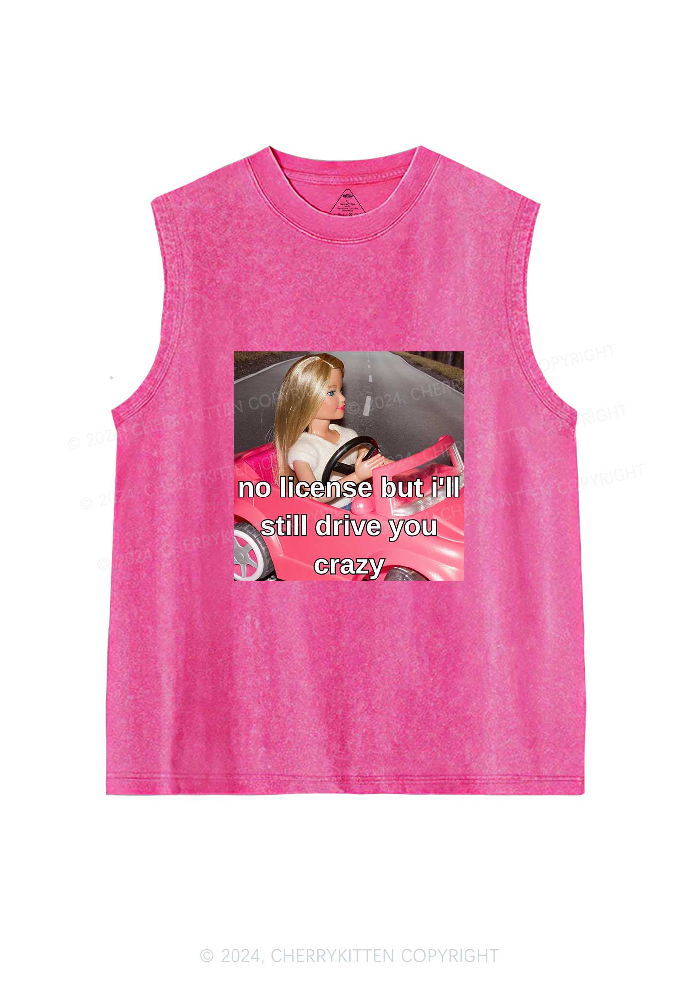 No License Drive Y2K Washed Tank Cherrykitten