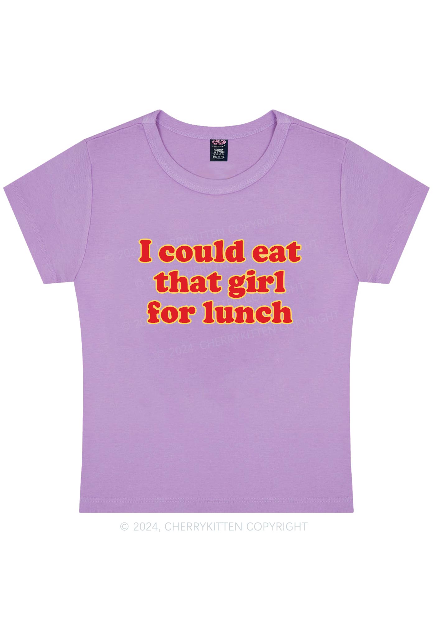 Curvy Eat That Girl For Lunch Y2K Baby Tee Cherrykitten