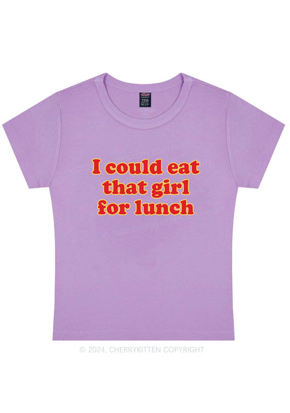 Curvy Eat That Girl For Lunch Y2K Baby Tee Cherrykitten