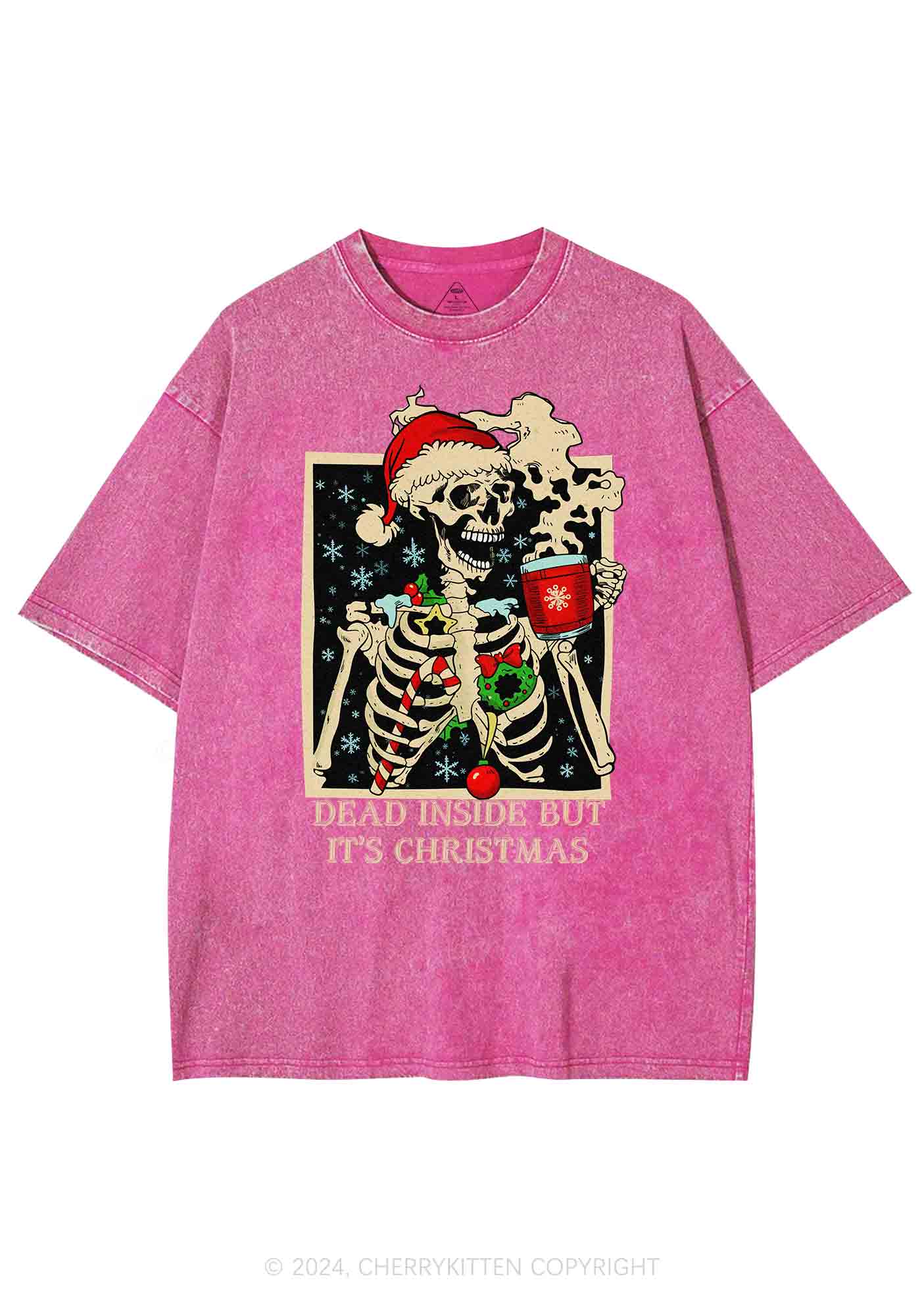 Christmas Dead Inside Y2K Washed Tee Cherrykitten