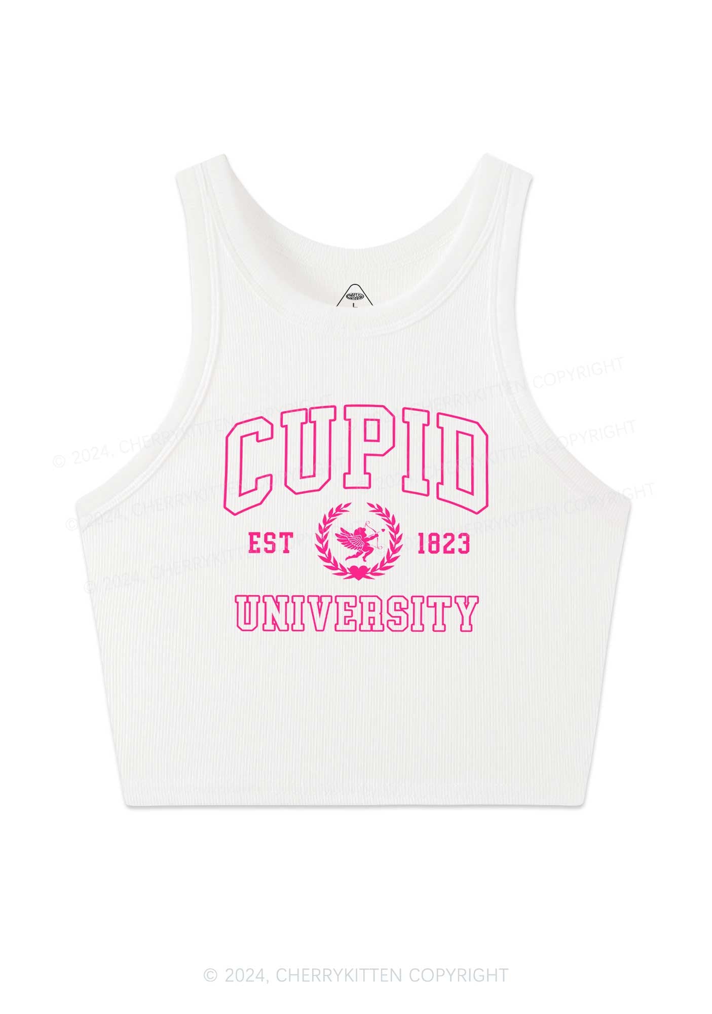 Cupid University Y2K Valentine's Day Crop Tank Top Cherrykitten