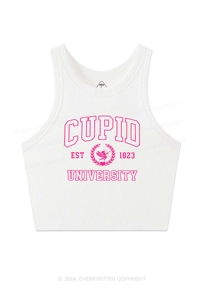 Cupid University Y2K Valentine's Day Crop Tank Top Cherrykitten