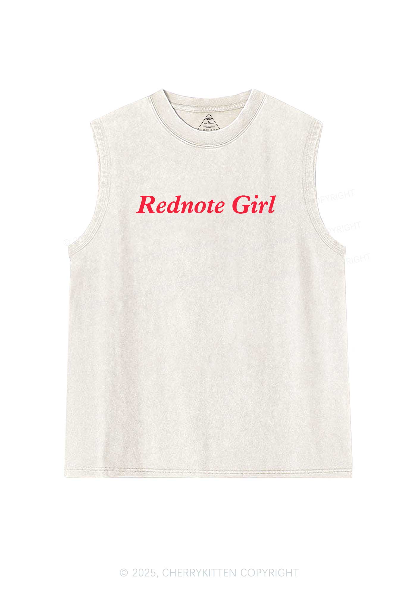 Rednote Girl Y2K Washed Tank Cherrykitten