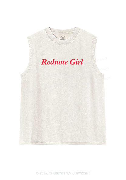 Rednote Girl Y2K Washed Tank Cherrykitten