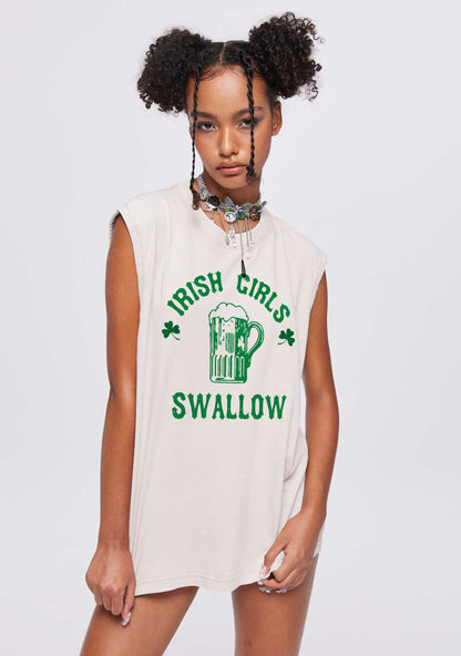 Irish Girls Swallow St Patricks Y2K Washed Tank Cherrykitten