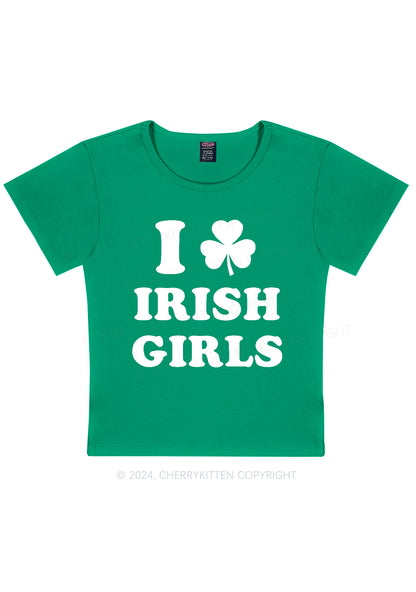 Irish Girls St Patricks Y2K Baby Tee Cherrykitten